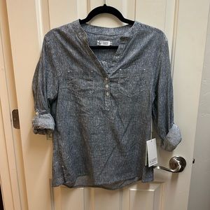 Denim-looking XS button shirt with pockets